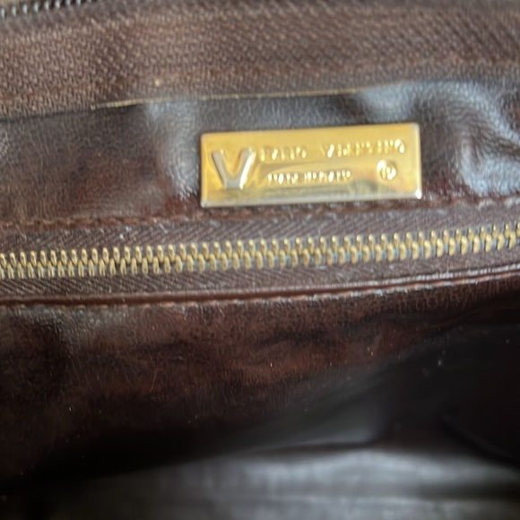 Chocolate brown VALENTINO CLUTCH with leather trim - Picture 11 of 13